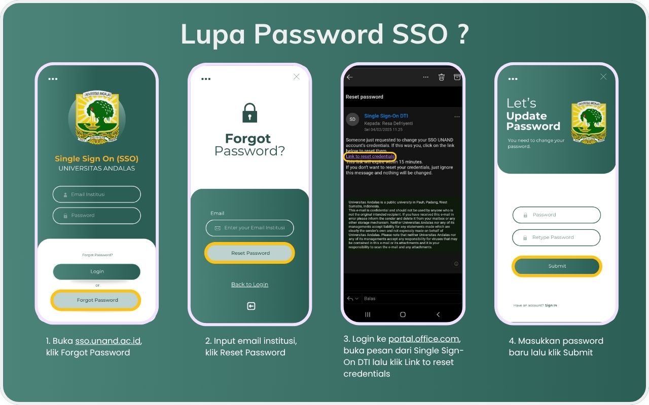 Cara Praktis dan Cepat Reset Password SSO Universitas Andalas